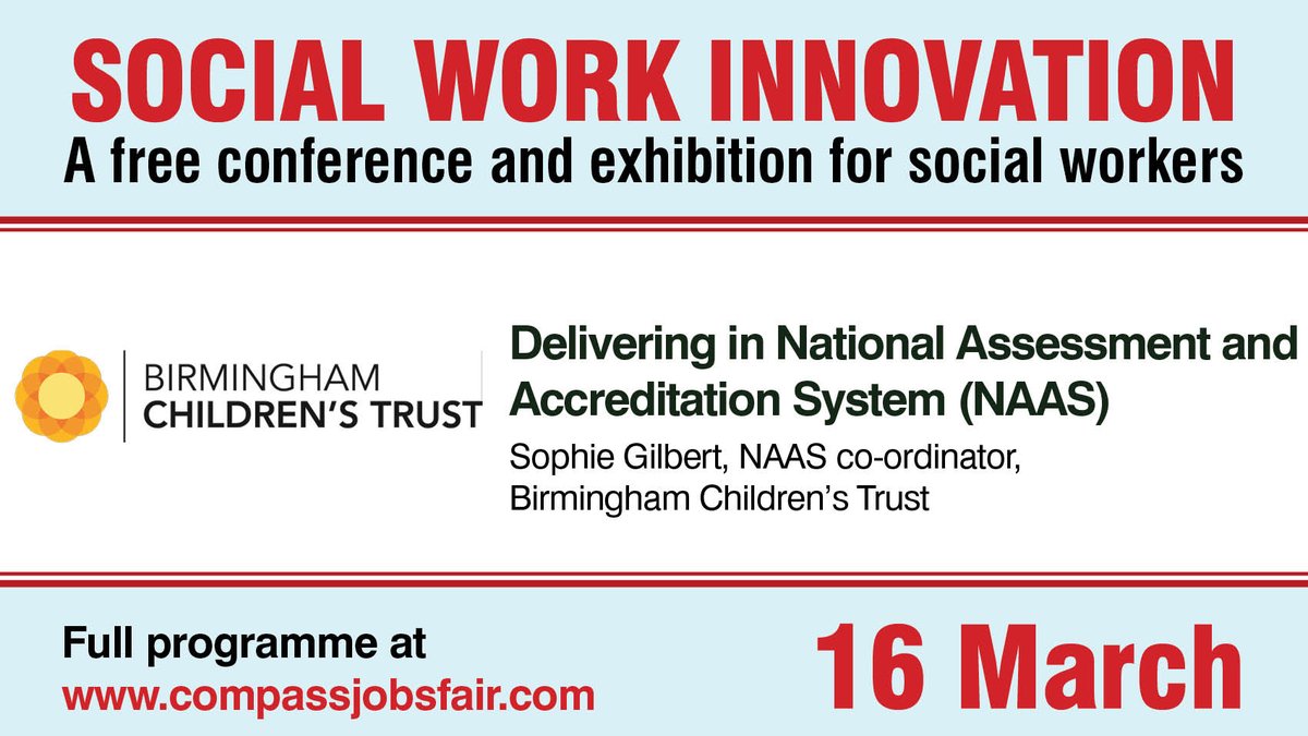The national assessment and accreditation system (NAAS) enables child and family social workers to develop knowledge to improve outcomes for children and families. Join <a href="/s28oph/">Sophie Louise</a> to find out how @Bhamchildtrust is preparing their social workers to take the test. #BhamsBiggestFamily