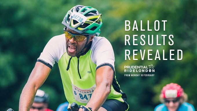 RideLondon's tweet image. 🗳️ Prudential RideLondon-Surrey 100 ballot results are starting to be revealed!

📩 We'll contact you by Thursday 13 February to let you know if you've been successful. 

💻  Haven't heard by Thursday? Check your online hub.

🤞Good luck!

#RideLondon