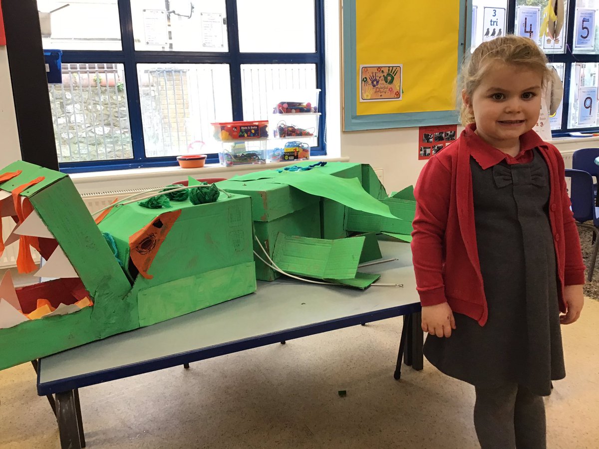 Stpcardiff's tweet photo. We have used the i pads to take photos of us with our class dragon. Mrs O’Brien asked if we wanted our photos taken and posted on Twitter. We said yes!  #digitalcompetenceframework #nurseryam https://t.co/tcn0uEvTF1