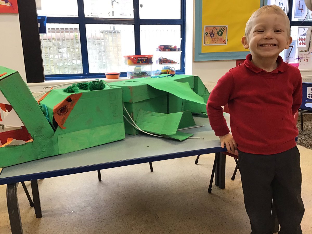 Stpcardiff's tweet photo. We have used the i pads to take photos of us with our class dragon. Mrs O’Brien asked if we wanted our photos taken and posted on Twitter. We said yes!  #digitalcompetenceframework #nurseryam https://t.co/tcn0uEvTF1