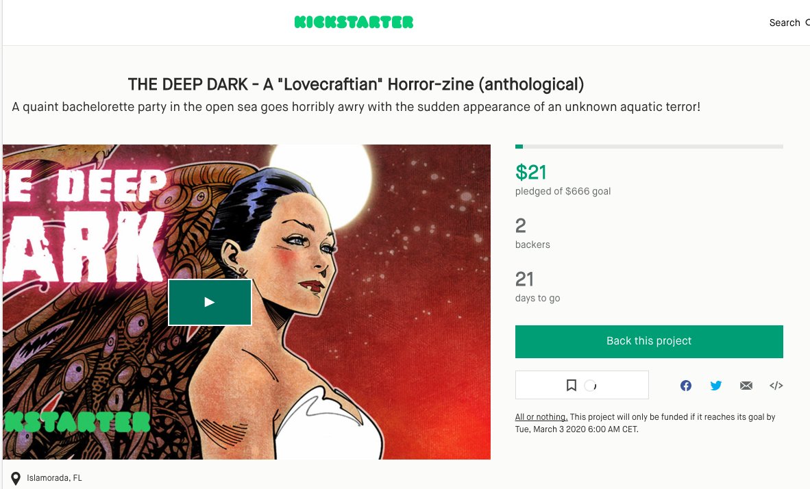JLGiles's tweet photo. Guys, this is the last chance to get The Deep Dark! Live now!
The book is ready to be sent to print!
Pls, RT!!
https://t.co/ZZC4jDfGs1
#horrorcomics #horrorshare #comics #lovecraft #cthulhu #lovecraftianhorror #promotehorror #nonprofithorror #sharethehorror https://t.co/uIsMhJNhH8