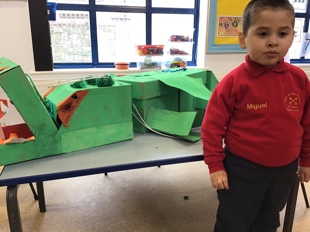 Stpcardiff's tweet photo. We have used the i pads to take photos of us with our class dragon. Mrs O’Brien asked if we wanted our photos taken and posted on Twitter. We said yes!  #digitalcompetenceframework #nurseryam https://t.co/g3NH9iPVnv