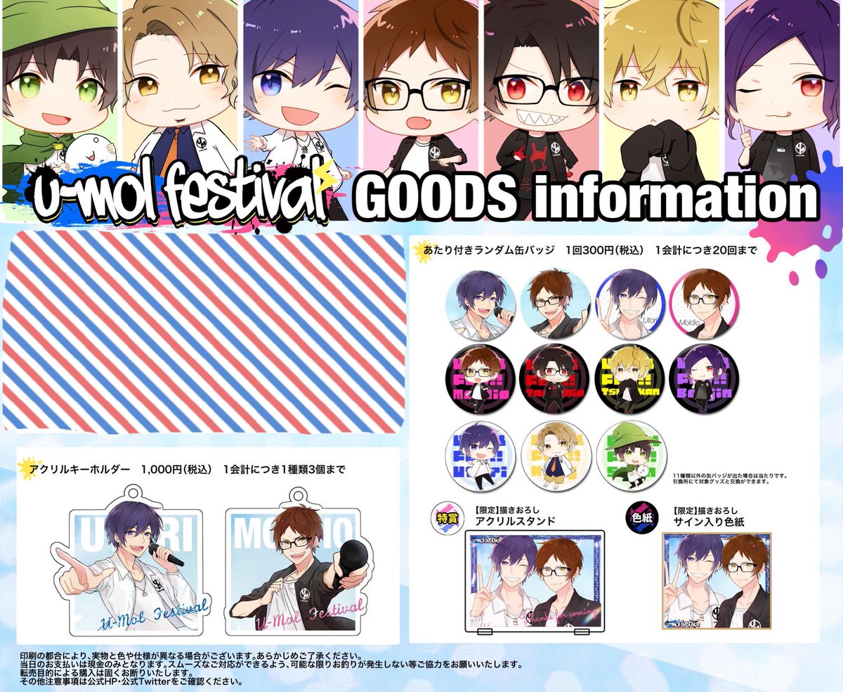 お知らせ】 BOOTH様にてU-Mol Festival 2019の一部グッズの通販を開始