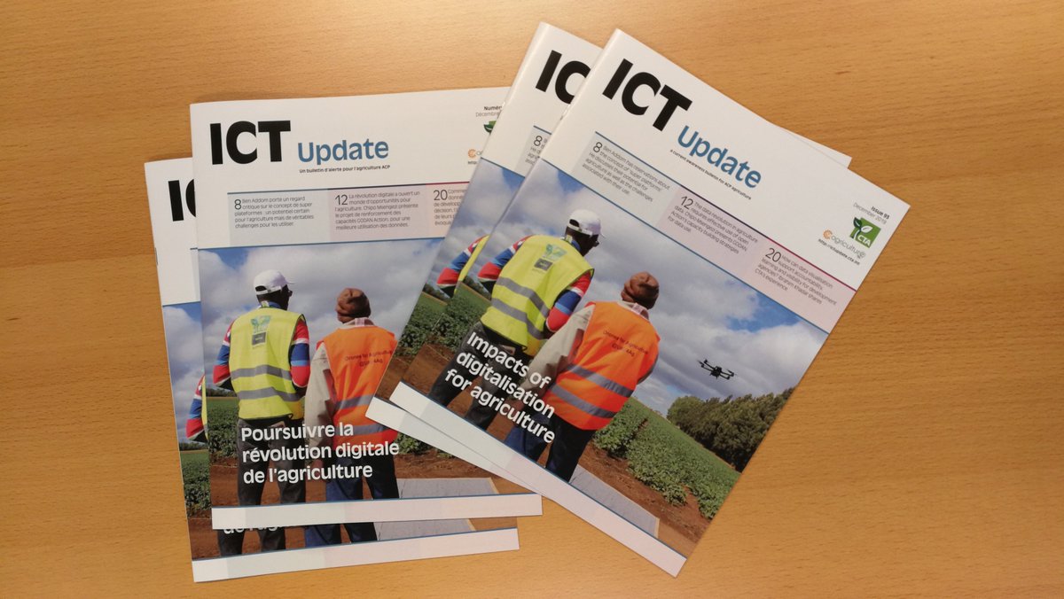 Impacts of #digitalisation for #agriculture: fresh from the printer, too late to be distributed at the #adf2020. Still you can 📥 the PDF in English &amp; French ictupdate.cta.int. On page 10 u find the article: #Drone-based services taking off to transform Africa’s agriculture