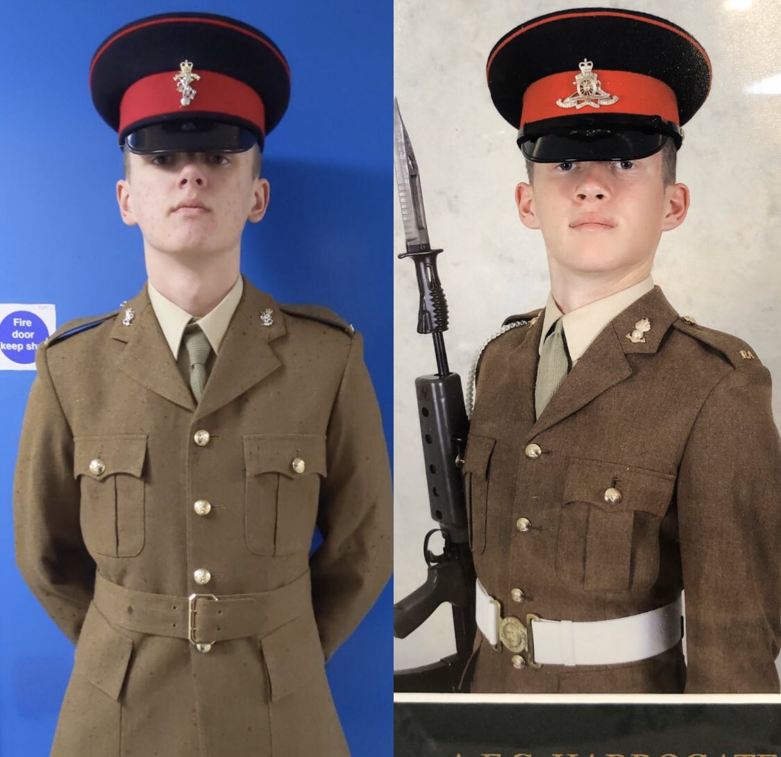 GNR Phillips on the right and almost CFN Phillips on the left ... looking forward to another pass out parade on Thursday @CO_AFC @Official_REME CFN Phillips will do you proud and @16RegtRA I hope GNR Phillips is behaving 🤣 I am one proud #ArmyMum