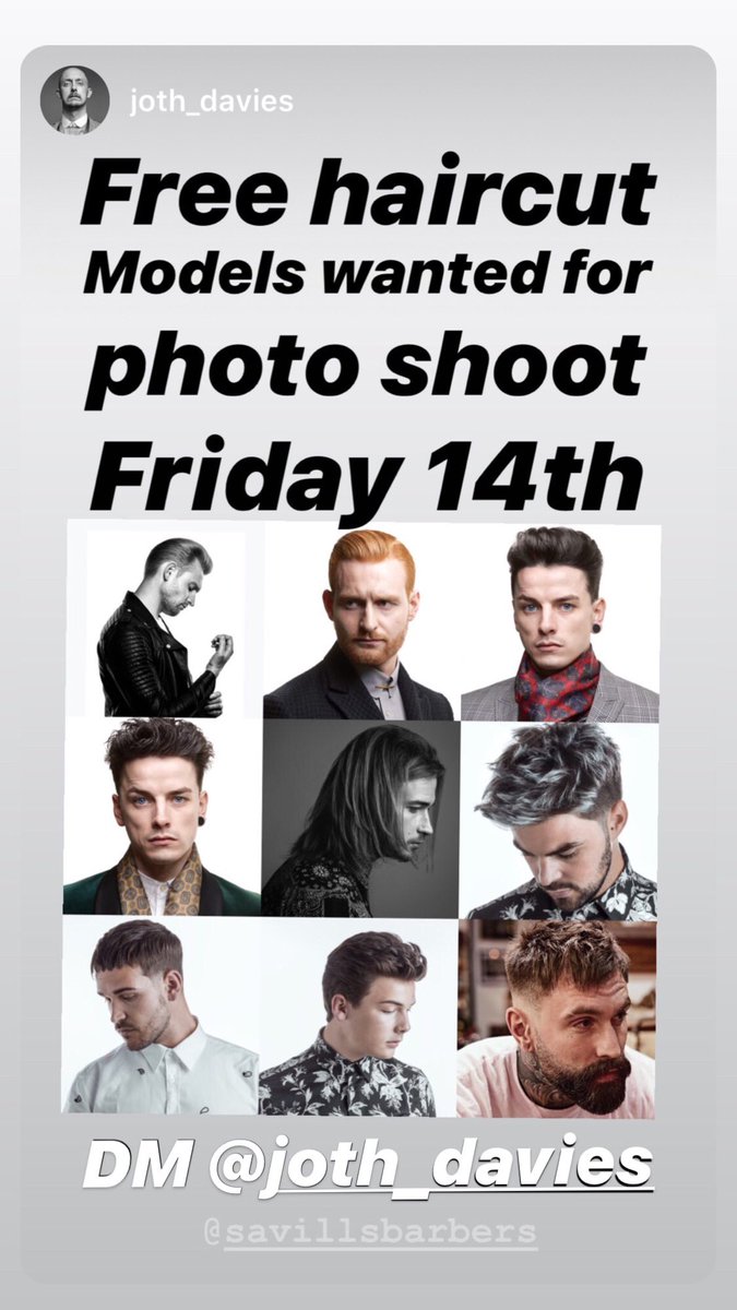 Models wanted for Photo shoot Friday 14th Free haircut by Joth Davies DM here for details <a href="/HelpSheffield/">Help Sheffield</a> <a href="/Sheffieldis/">#Sheffieldissuper</a>
