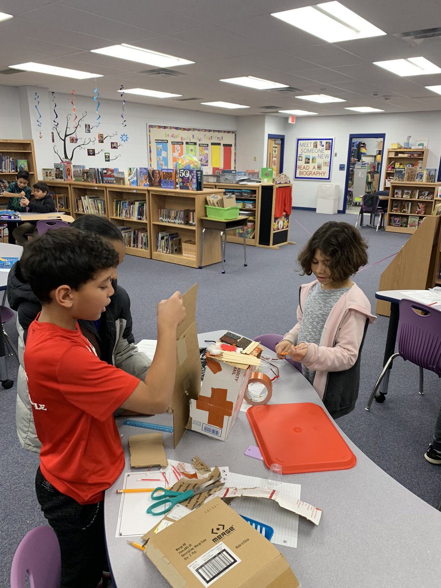 4th grade has begun construction of their wild weather shelters. Stay tuned to see how their houses hold up to the storms.