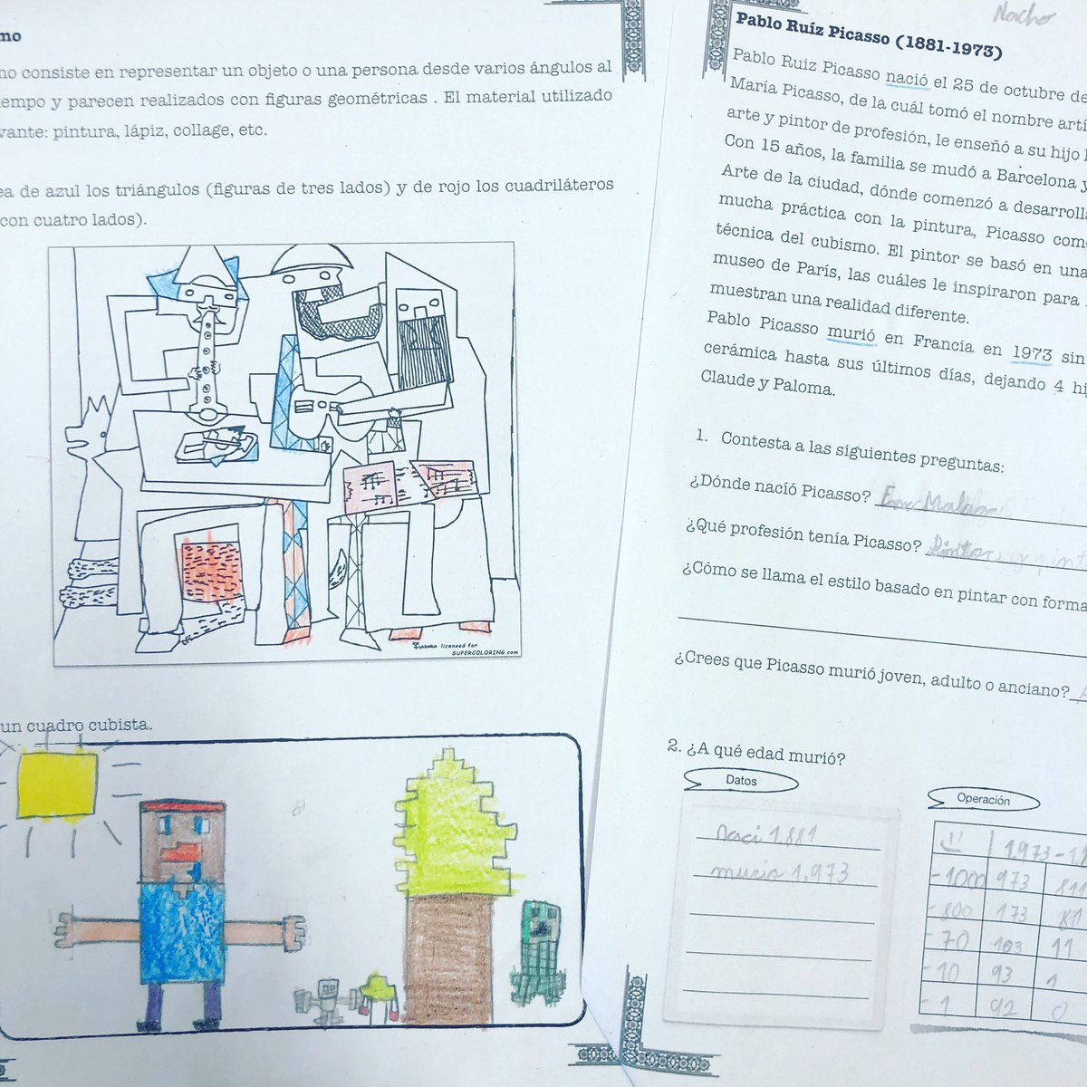frandemiguel's tweet photo. 🏫 Picasso #udi #vivaandalucia 🟢⚪️🟢
🔎 Actividad globalizada #lengua 🔠 #artística 🎨 #mates 🥢
#otraprimariaesposible🥇#segundodeprimaria #curso1920 ❇️ #escuelapública 🏫 #mimochiladocente 🎒🎓 https://t.co/msX2p2cuFR