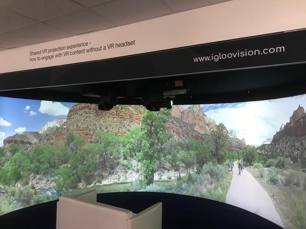 IglooVision's tweet photo. Find us this week at #ISE2020 with our good friends @EpsonUK at Hall 1, Stand H90. We’re combining a 200° open-front Igloo cylinder with Epson’s robust new EB-L12000Q projectors. Step right inside bold, sharp, vivid imagery.

#IglooVision #SharedVR #EpsonISE https://t.co/SZGaWR4TTx