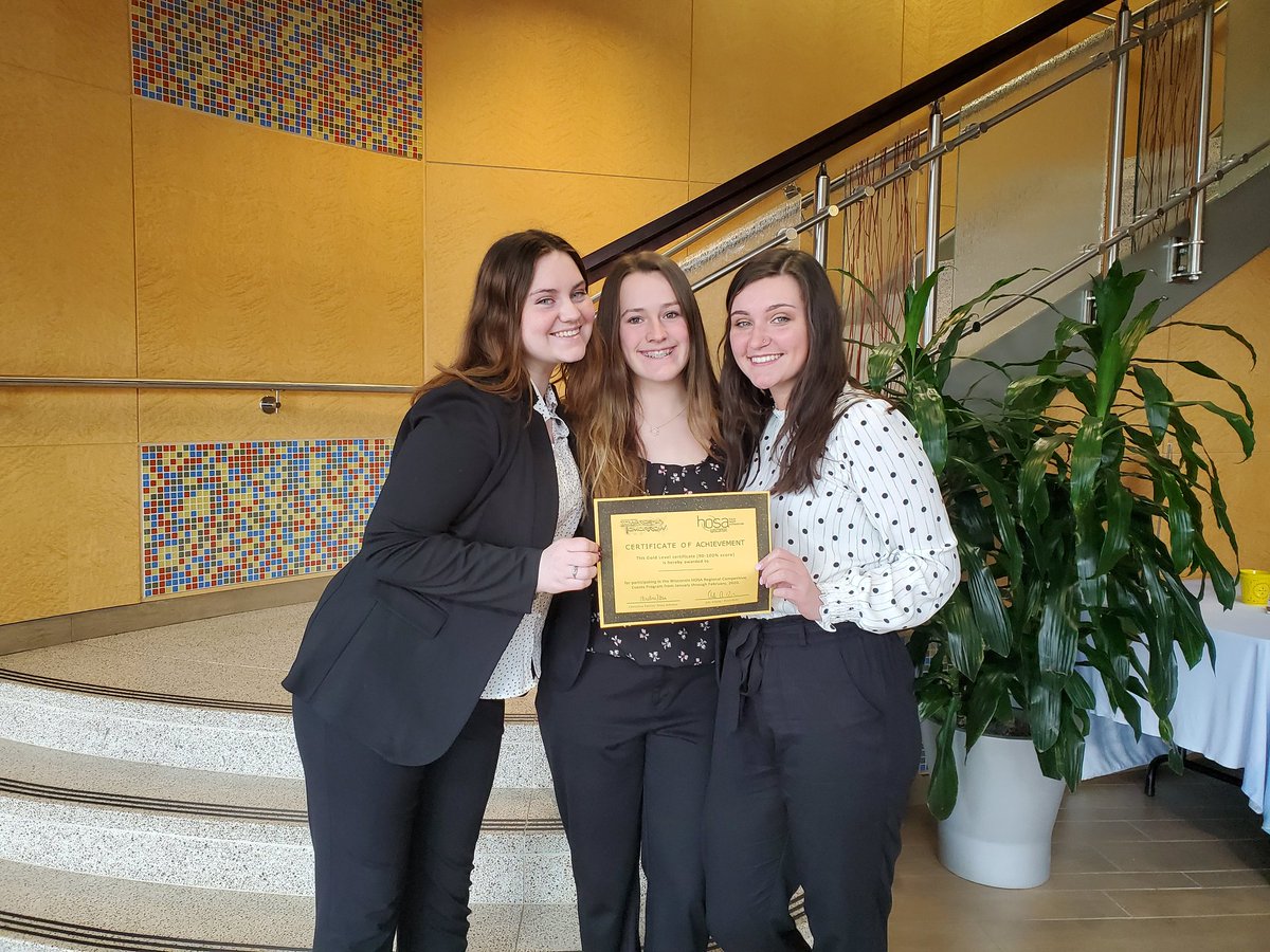 MrsRzepka's tweet photo. These ladies finished their regional competition for HOSA @CUWisconsin. Results are looking good for state! Great work to all! #HOSA #ikelions #SDNB https://t.co/OAZGbHJgxw