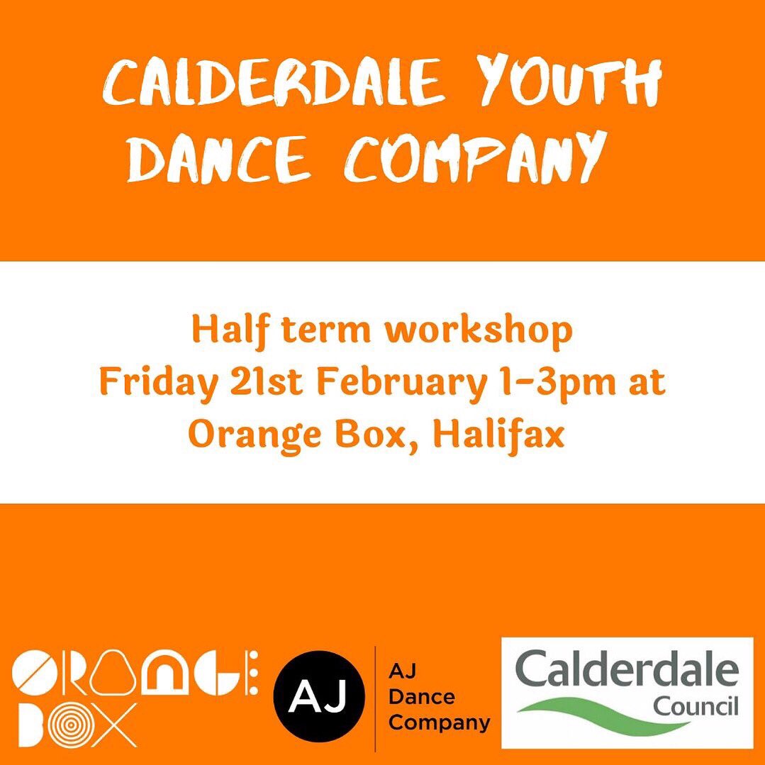 HALF TERM DANCE WORKSHOP! 

We are holding an open dance workshop 1-3pm <a href="/OrangeBoxHX/">Young People's Service: Orange Box Halifax</a> for all 11-19 year olds. To reserve your space please send a message or email ajdance@hotmail.com

<a href="/youthdance/">Youth & School Dance</a> <a href="/YorkshireDance/">Yorkshire Dance</a> <a href="/OrangeBoxHX/">Young People's Service: Orange Box Halifax</a> <a href="/cypdancenetwork/">cypDanceNetworkNorth</a> <a href="/Calderdale/">Calderdale Council</a> @fm_phoenix <a href="/DiscoverHx/">Discover Halifax</a>