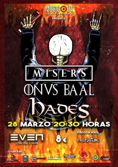 MISERS, ONUS BAAL y HADES actuarán en Sevilla

bit.ly/2OHsbUq

<a href="/misersoficial/">MISERS OFICIAL</a> <a href="/BaalOnus/">Onus Baal</a> <a href="/salaeven/">Sala Even</a> <a href="/SeviConciertos/">Sevilla conciertos</a> #sevilla #agendasvq