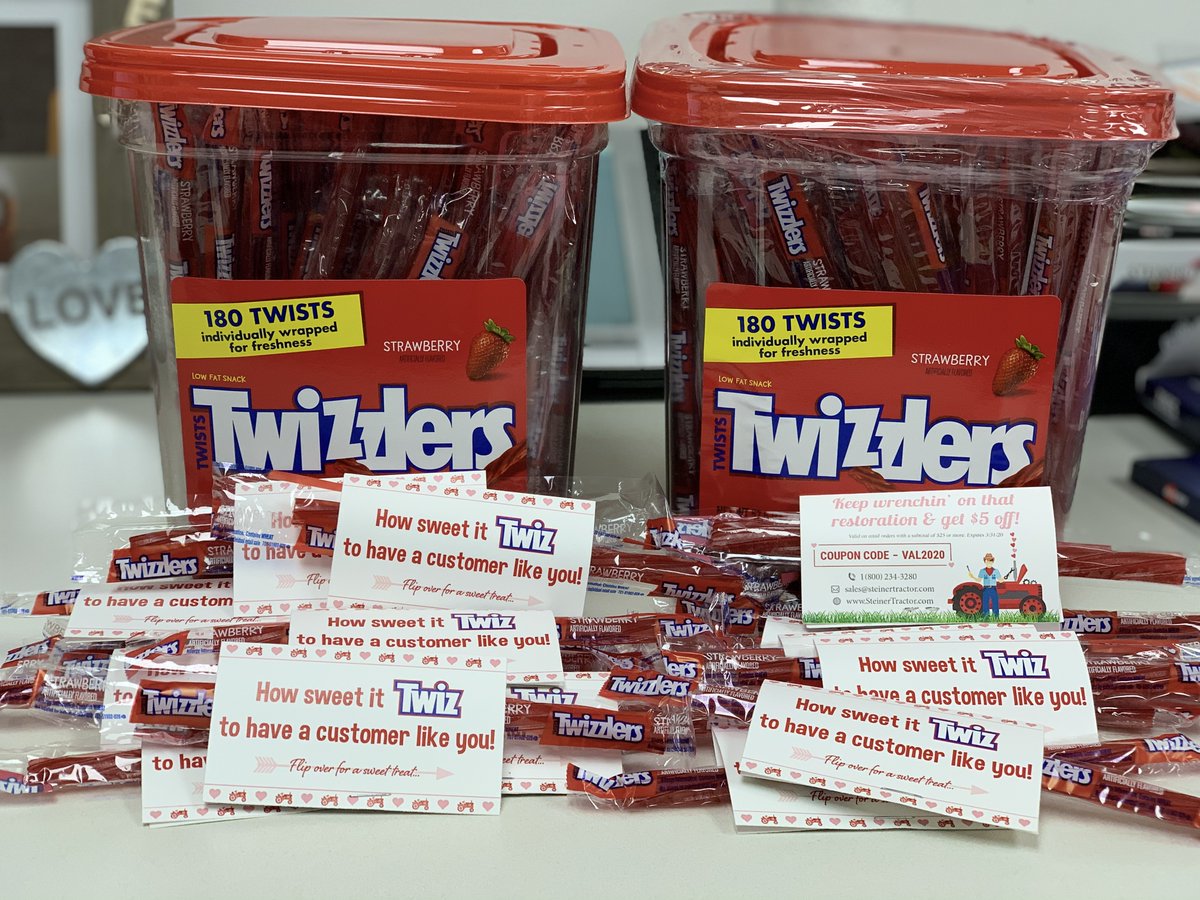 Getting creative for our Valentines promo this year. Only 2,980 more to go 😅  #customerappreciation #steiner #tractor <a href="/TWIZZLERS/">TWIZZLERS Twists</a>