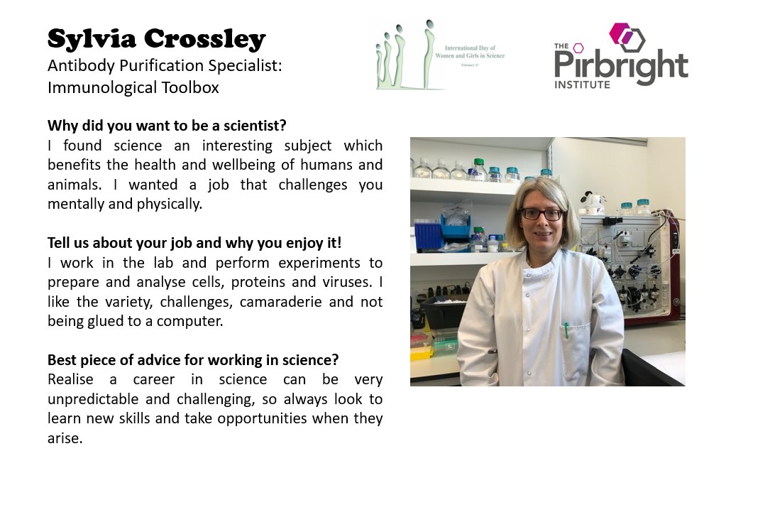 immunogenetix's tweet image. Sylvia is part of our #ImmunologicalToolbox team and specialises in antibody purification. Be ready to take opportunities that arise is one piece of advice Sylvia wants to share and one we definitely agree on!

#WomenInScience #WomenInScienceDay #February11 #WomenInSTEM