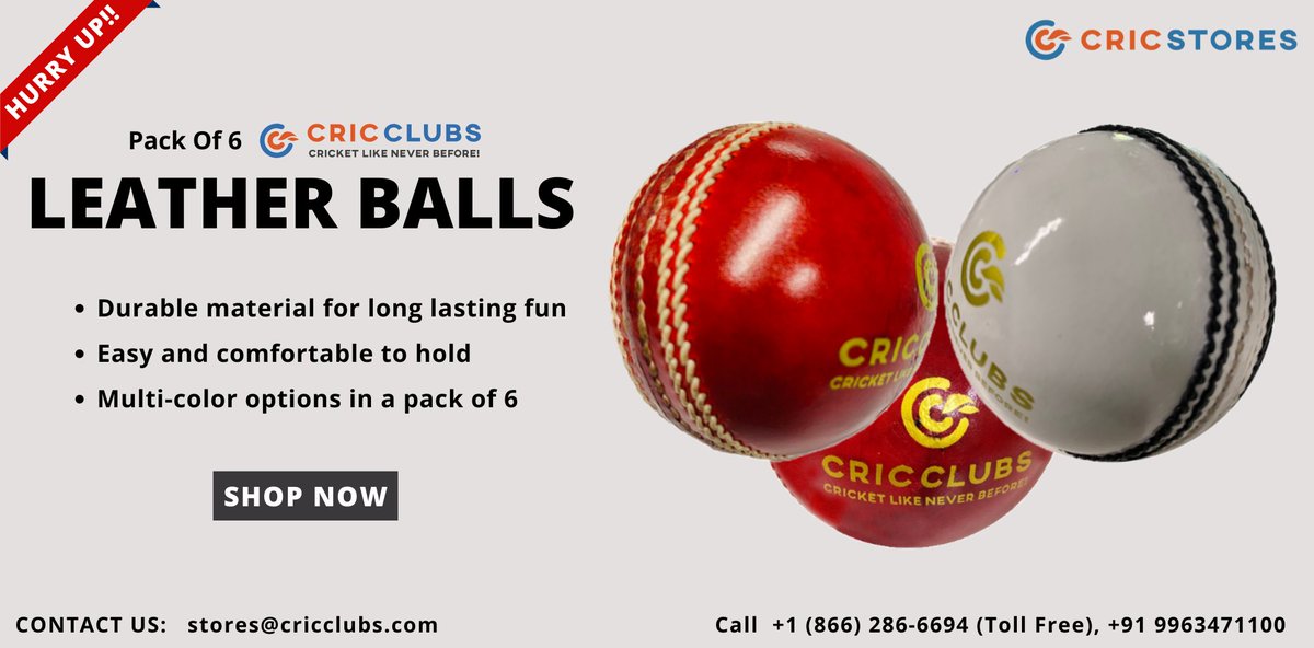 Purchase premium quality leather cricket balls online from our Largest Online Cricket Store by @cricclubs at bulk discounts.

Order now at cricstores.com

#Cricket #CricketBalls #LeatherBalls #SeasonBalls #CricketGear #OnlineShopping #FastDelivery #CricStores #CricClubs