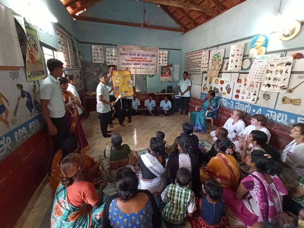 MconManipal's tweet photo. #NationalDewormingDay was observed by Dept.of Community health nursing and students of II year PBBSc Nursing, @MconManipal @ManipalUni on Feb 10, 2020 at Madaga Anganwadi, Athrady, Udupi. Programs like brief talk on importance of the day, role play &amp; action dance on hand hygiene https://t.co/tJ5tlFh42a