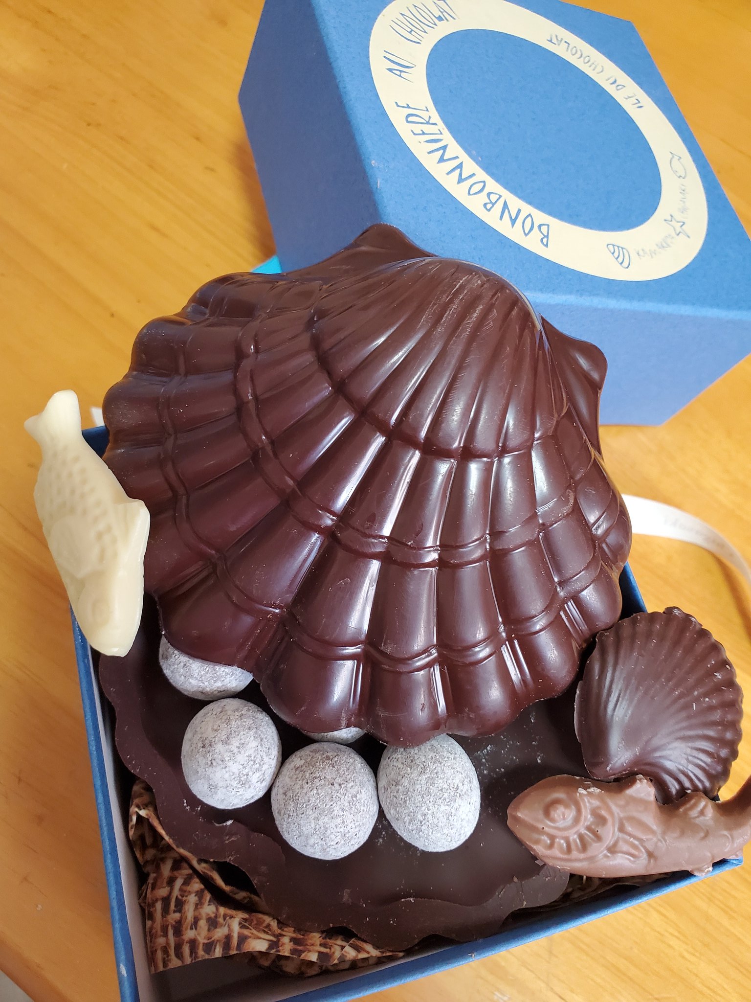 カイリ 手に入れました クリスの差し入れ貝殻チョコ 中身はほんとはお魚チョコが入ってたんですが 同じお店の丸いお菓子を入れてみた 良きです T Co D2qsrrl3mm Twitter