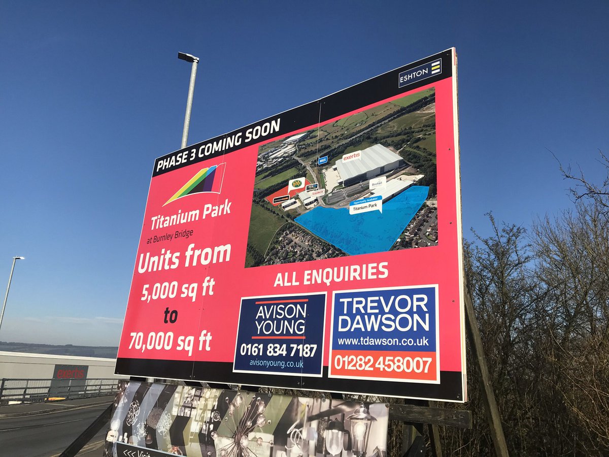 New board up at Burnley Bridge. Exciting news soon @eshtonltd @AYNorthViews