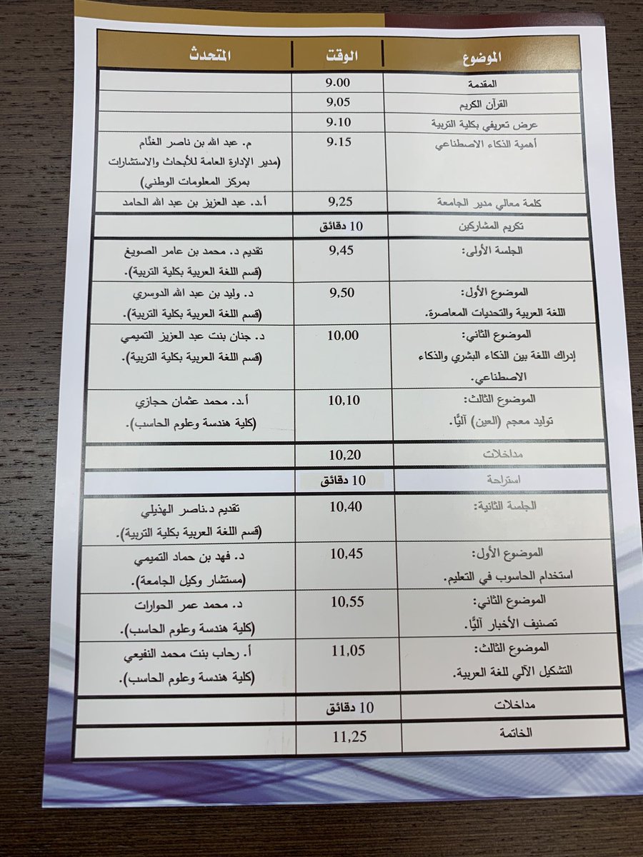 balhammad1's tweet photo. اسعدني اليوم حضور ندوة اللغة العربية والذكاء الاصطناعي والمقدمة من كلية @c_edu_k محاور وطرح متميز .. شكراً لعميد الكلية د. عبدالرحمن الرفدي ولوكيلة الكلية د.منيرة العسكر .. والشكر موصول لرئيس قسم اللغة العربية د.وليد الدوسري ولجميع القائمين على هذا التنظيم الرائع للندوة https://t.co/EYB8P49AWQ