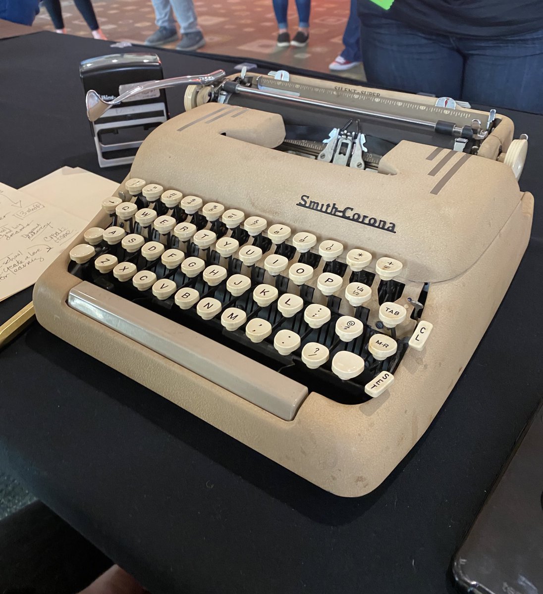 Z_Brarian's tweet image. One of the most memorable things I got to see was Typewriter Rodeo . Quick, on demand poems, over any topic! You never know when they will pop up! Yes boys &amp;amp; girls, that’s how we did it in the “olden days” #TCEA2020 #notedtech #innovative