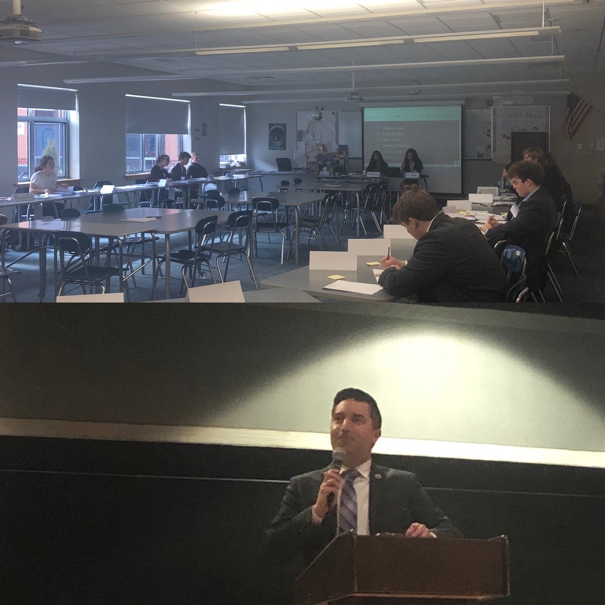 laurietosti's tweet image. Impressed (again!) by our Ashland Model UN students who put on a great conference and spoke so eloquently on a number of interesting topics. Thanks to @electjacklewis for inspiring talk #proud @ashlandMUN