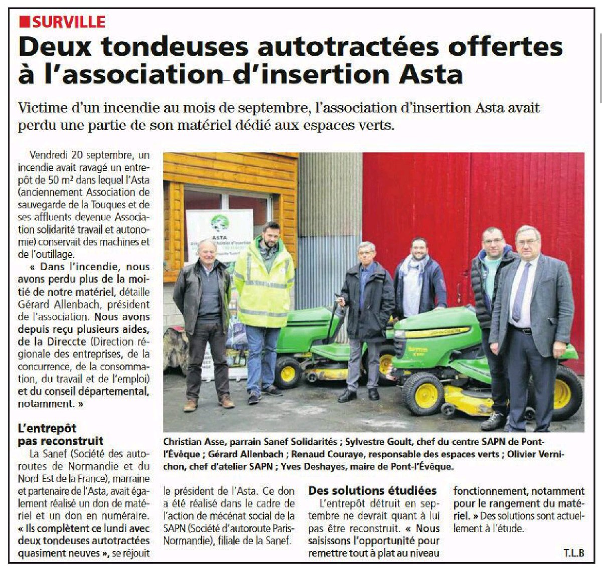 ●■ Après le sinistre, l'avenir de l'ASTA s'éclaircit grâce aux aides diverses et au mécénat. #direccte <a href="/CalvadosDep/">( parti sur Bluesky) Calvados Département🍏🌊</a> <a href="/sanef_groupe/">Sanef groupe</a> #Sapn ■●