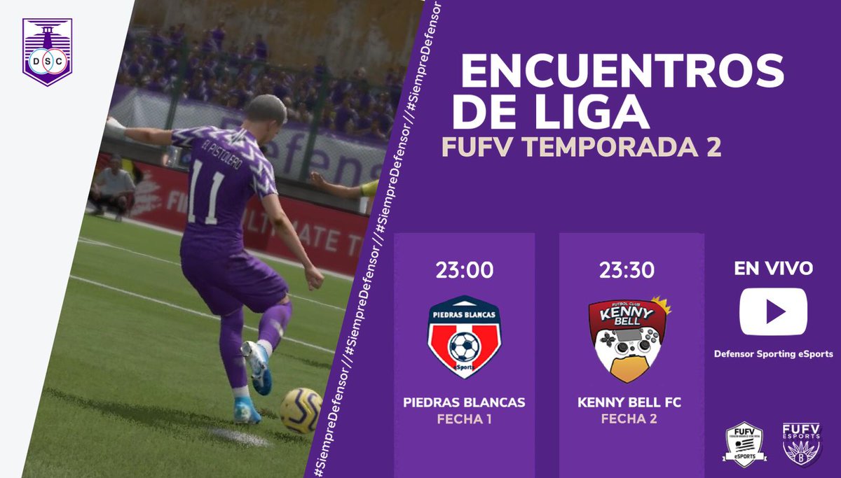 EsportsDefensor's tweet image. 🏟🎮 ¡Llegó el día! 
Hoy comienza la Liga @FUFVeSports. Mirá los partidos en vivo por nuestro canal de YouTube, link en nuestro perfil.
#SiempreDefensor