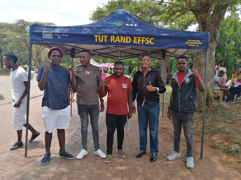 Today, <a href="/EFFMidrandW132/">EFF_Midrand_Ward132</a> officially donated a Gazebo to TUT EFFSC. This donation was done by 1 of our BCT Members, who spoke to the students during students registrations, we must ensure that EFF remains visible in tertiary institutions. That is the revolution in our names ✊🏽.