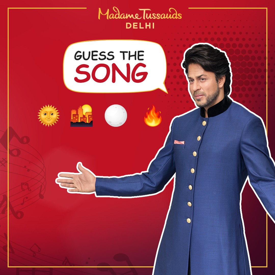 Tussaudsind's tweet photo. HINT: It's a King Khan Song!!!
Tag your friends and comment your answers below! Let's see who answers first!
.
.
#TussaudsDelhi #MadameTussauds #GuessTheSong #CelebrityExperience #SRK #BollywoodQuiz #CommentandParticipate #ParticipateNow #BollywoodTest https://t.co/qx5mlVXEiE