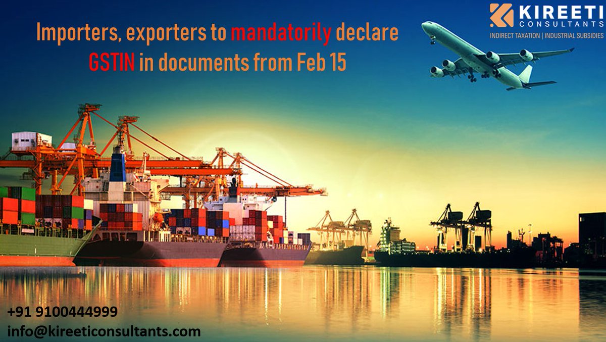 KireetiIndia's tweet image. GSTIN is mandatory for all the import and export documents.
kireeticonsultants.com…/Importers_-exporters-t…
#importdocuments #exportdocuments #GSTIN #mandatory #shippingbill #billofentry #goodsexport #goodimport #feb15 #customsclearance