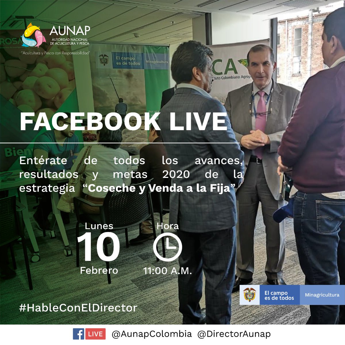 DirectorAunap's tweet photo. Los invitamos a participar HOY a las 11:00 A.M. en el Facebook Live de la @aunapcolombia #HableConElDirector https://t.co/TsUo2UzgzR