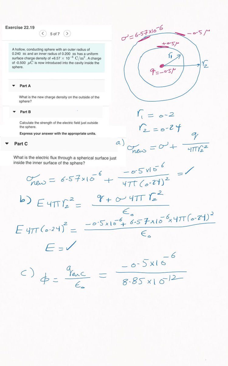 engi_science's tweet image. حل هوم ورك physics 2 جابتر 22
part 2
#MSI #physics2 #chapter22 #amin