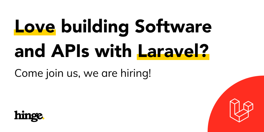 Love building Software and APIs with Laravel? 

Come and join us in our Southampton office, we are hiring!

💰25-27.5k+ salary DOE
🕒 Flexible working hours
☀️ 38 days holiday (plus Christmas period off)
🍔 Regular team lunches
...and more

hinge.agency/studio/careers…