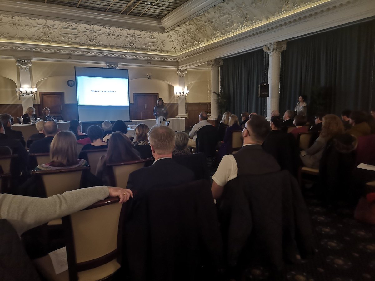 HGchamber's tweet photo. A busy meeting to hear about health and well-being at work. Currently hearing about the impact of stress and how we can begin to reduce the amount of stress in our lives. #mentalhealth #business #work #Harrogate https://t.co/TskUHPqffS