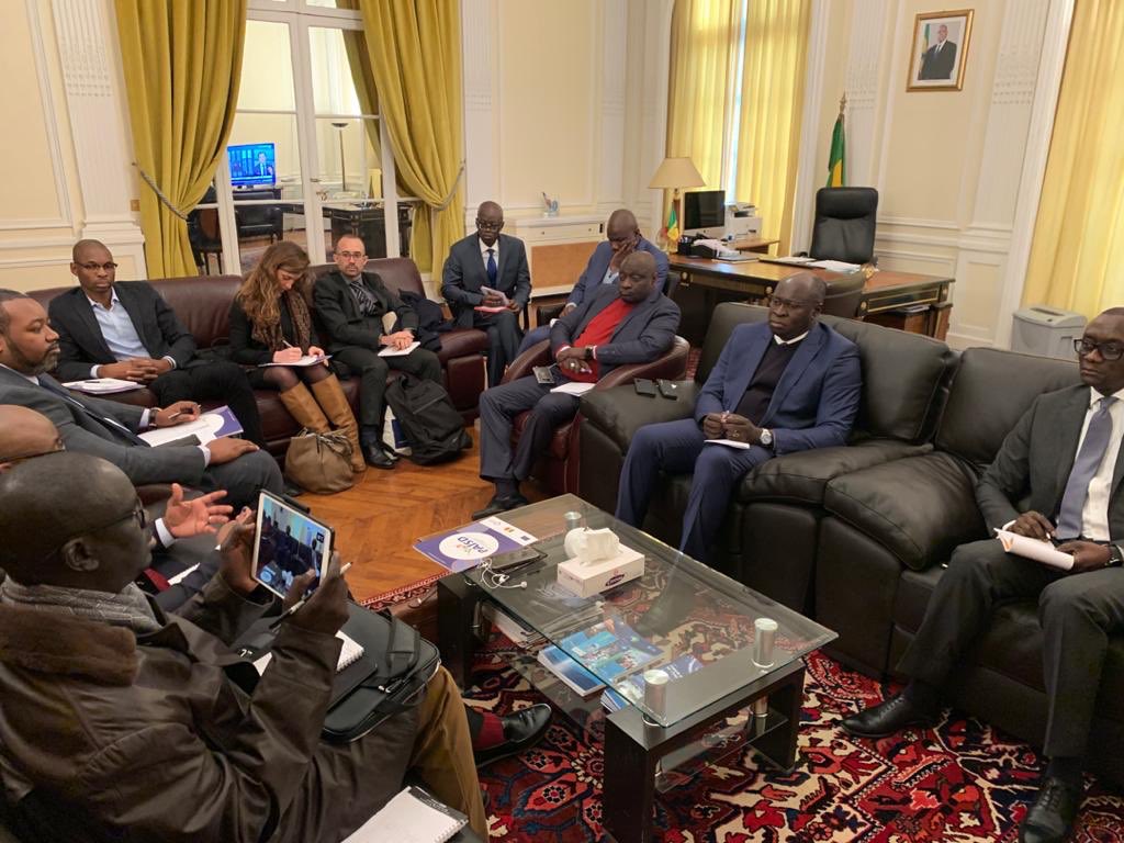 paisd_datech's tweet photo. 1ère étape de la mission européenne du PAISD.Visite de l’Ambassadeur du Senegal en Fr S.E.M Magatte SEYE et de ses équipes afin de présenter les perspectives &amp; opportunités du PAISDIII cofinancé par: #Senegal @UEauSenegal @AFD_France et mis en oeuvre par : #CCPAISD @Adepme #DGASE https://t.co/O4m0krJEO4