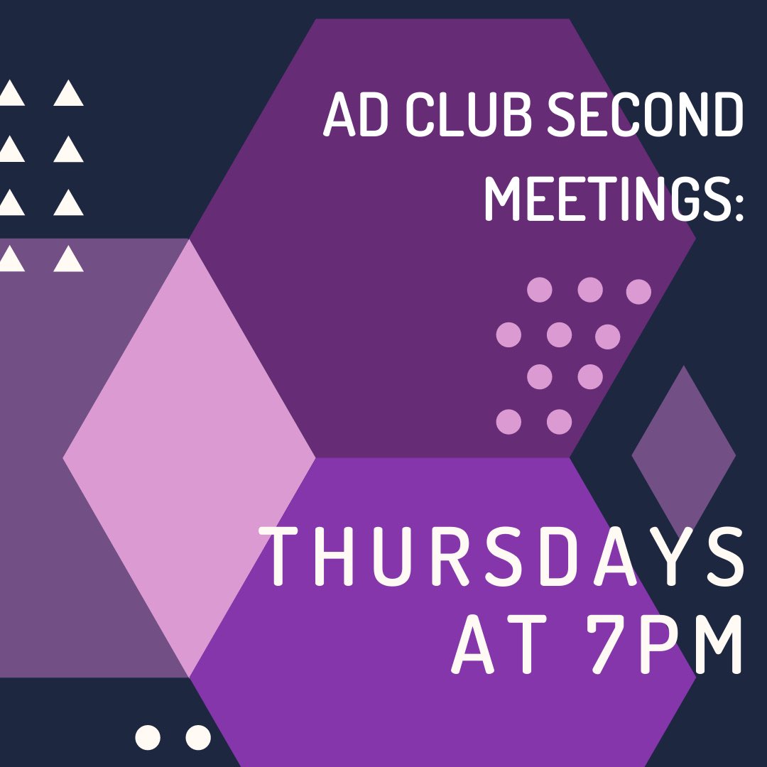 AdClubCCC's tweet image. Ad club second meetings will start next week on Thursdays at 7PM!