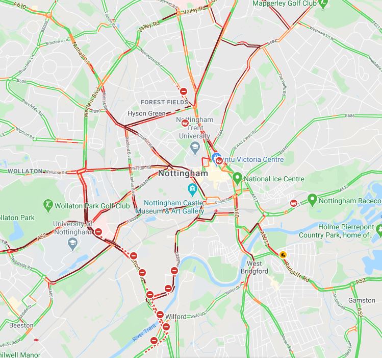 trentbartonland's tweet photo. ❄️❄️WEATHER UPDATE❄️❄️

Due to the adverse weather conditions &amp; #CliftonBridge being closed the delays is as follows (mins): 
#indigo 206  
#i4 120
#calverton 48
#cotgrave 53
#keyworth 51
#mainline 94
#skylinknottm 200
#skylinkexpress 62
#threes 108
#rainbowone 143
#two 80 https://t.co/6ijojkB5tZ