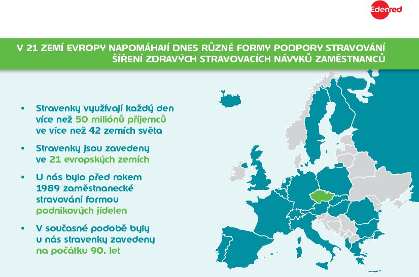 Stravenky jsou zavedeny ve 21 evropských zemích... <a href="/Edenred_CZ/">Edenred Česká republika</a>