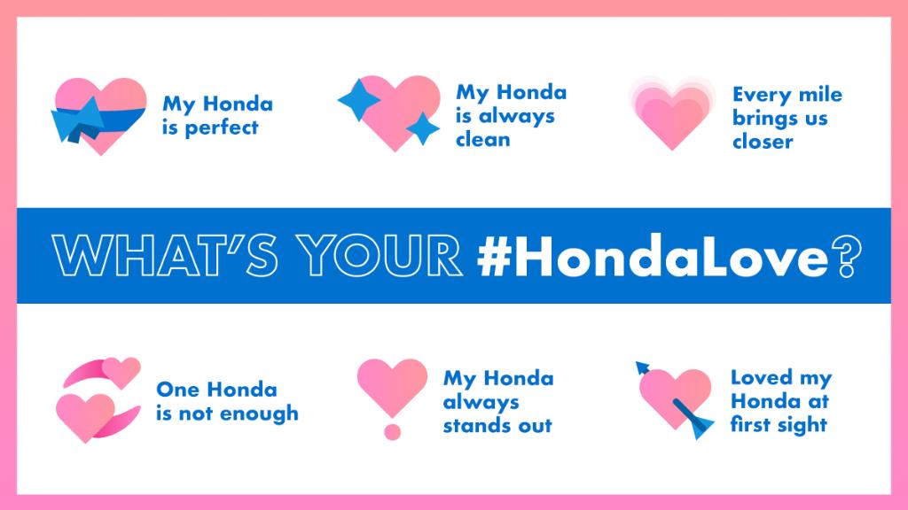 Honda's tweet photo. It’s time to profess some #HondaLove. We’re 💞 and 💘. Which emoji are you? https://t.co/7XNhRGhrNu