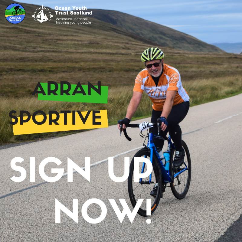 arransportive's tweet photo. Sign up now to take advantage of our Early Bird Entry price! A fun and friendly event, all in aid of Ocean Youth Trust Scotland. 

Register now at https://t.co/JSyb1aKzRU🚴

#sportive #charity #youthworkchangeslives https://t.co/RlZnp8DGqw