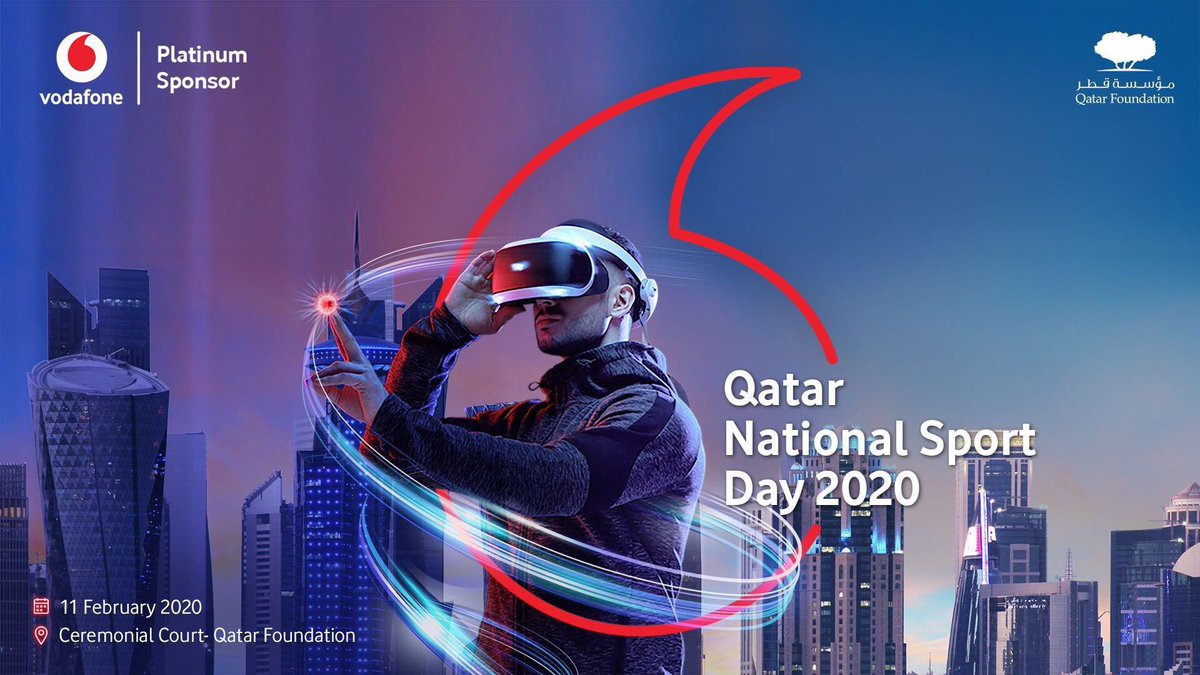 VodafoneQatar's tweet photo. Itโs time to get active! Join us tomorrow from 8am onwards at Ceremonial Court and Oxygen Park in Education City.
#StepIntoTheGame #QNSD2020
Platinum Sponsor of Qatar Foundation National Sport Day activities. https://t.co/EZhM9ncynY