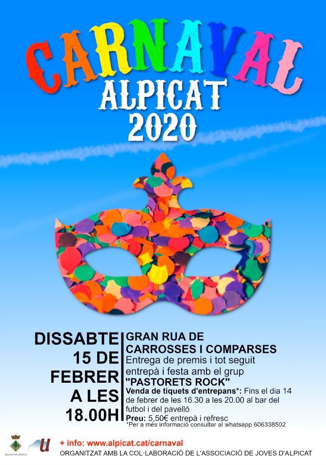 Aquest dissabte 15 serem a Alpicat! A les 20:00h. <a href="/PASTORETSROCK/">Pastorets Rock 🎗</a> <a href="/efsproduccions/">Els Salats (Encara Farem Salat) 🎗</a> <a href="/AjAlpicat/">Ajuntament d’Alpicat</a>