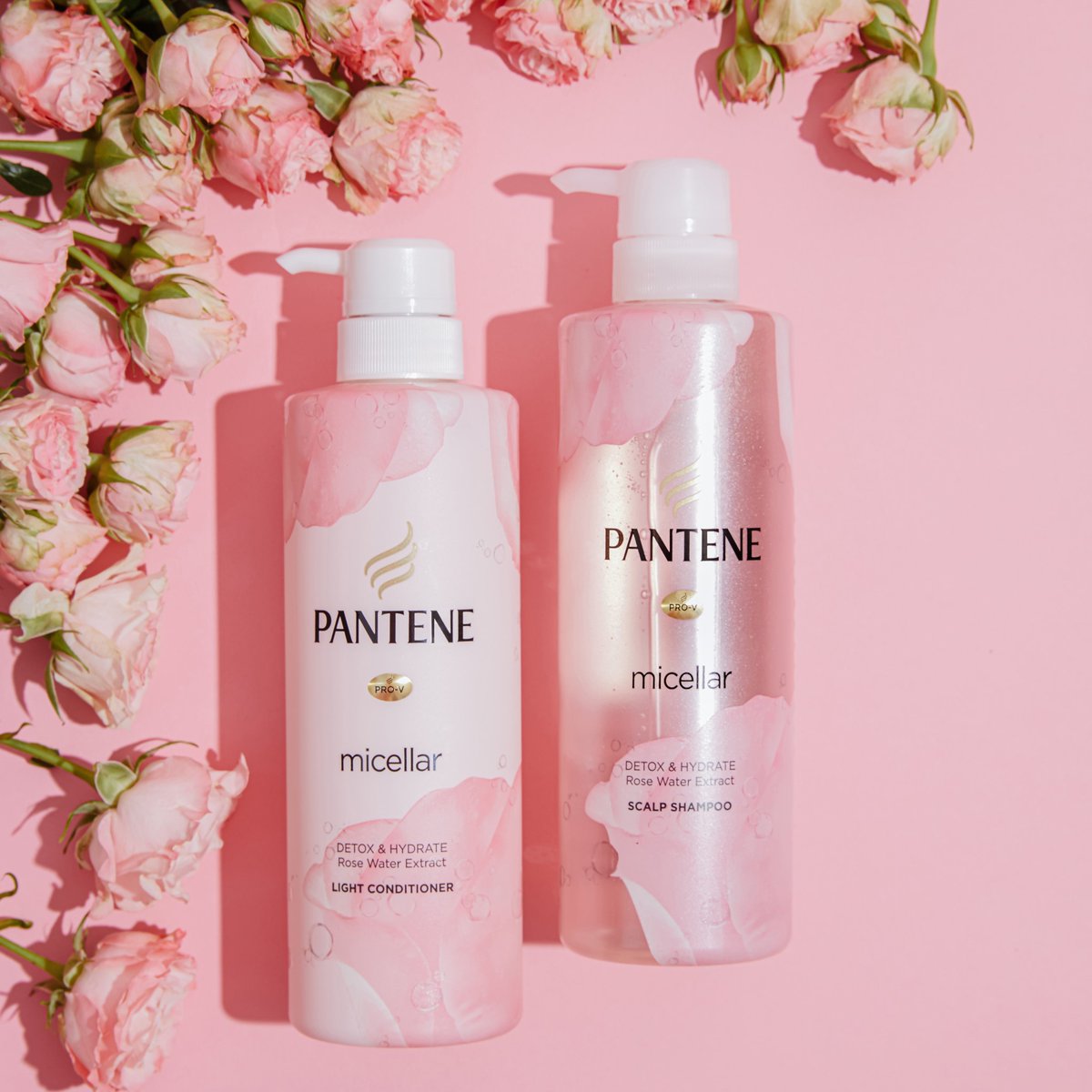 Love is in the air, Rose is in the hair! แพนทีนไมเซล่า สูตรโรสวอเตอร์ 
มีสารสกัดจากดอกกุหลาบสายพันธุ์พิเศษ Rosa Gallica จากฝรั่งเศส อุดมไปด้วยวิตามิน B3 และ B5 ให้ผมนุ่มชุ่มชื้นดูสุขภาพดี
#Rosepower #Pinkpower 🌸💕
#กุหลาบสีแชมพู #ล็อคผมชุ่มชื้นด้วยโรสวอเตอร์ #PanteneRosewater