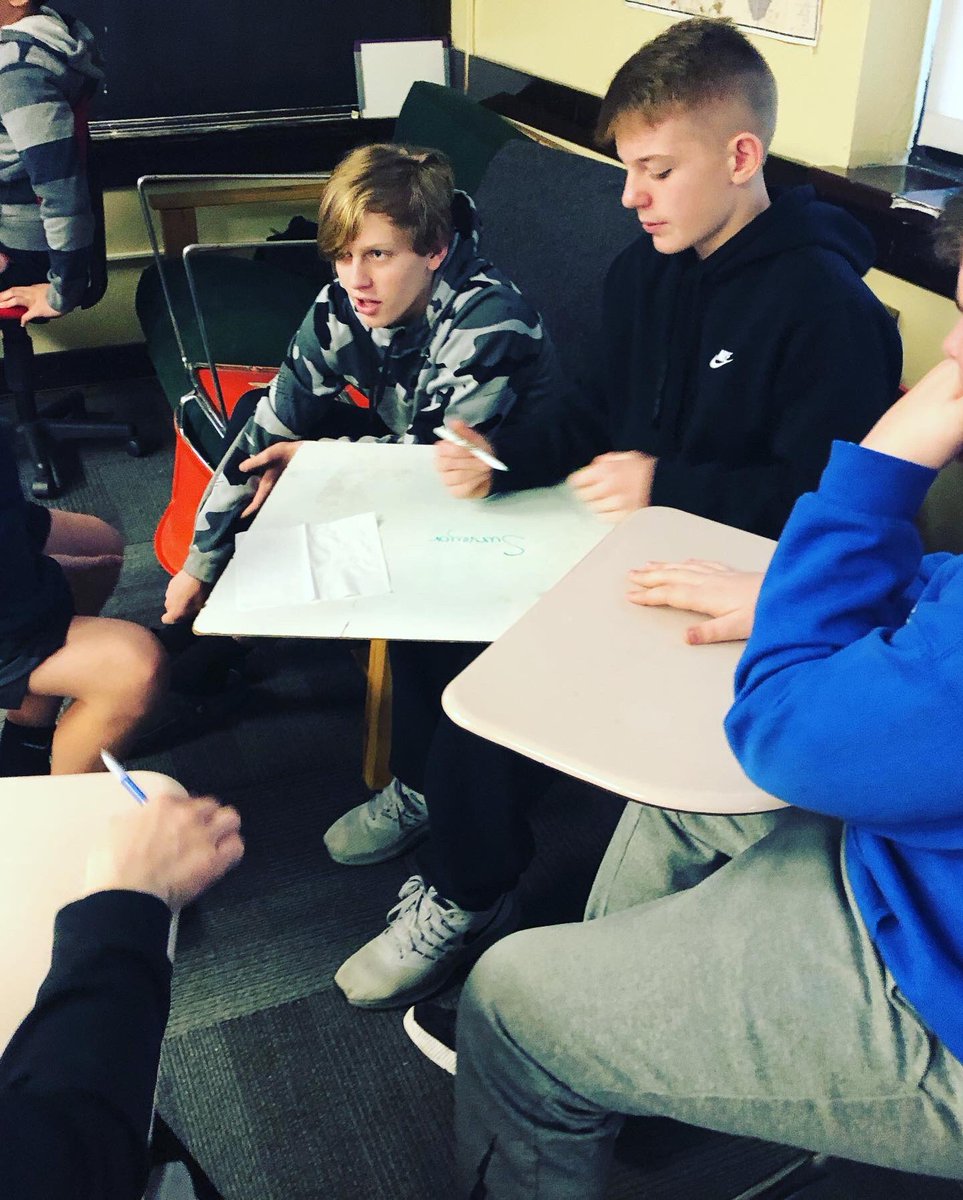BSMSDevils's tweet photo. Mr. Schmitt’s class is reviewing for an upcoming test with a little Review Jeopardy! #reviewfun #teamwork #socialstudiesfun https://t.co/EpPeEX7bOZ