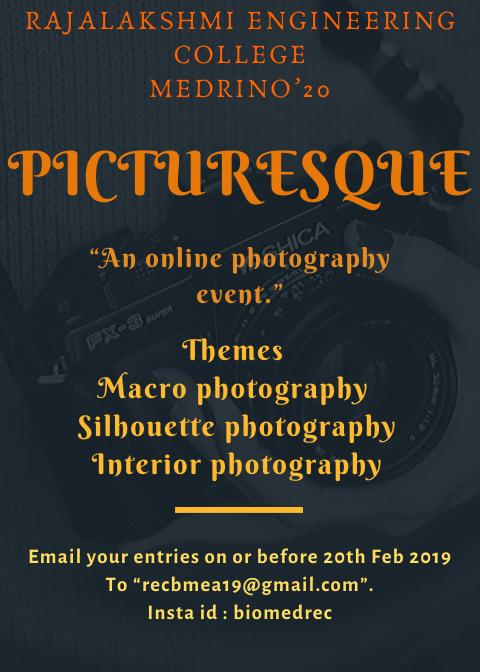 bmea_rec's tweet photo. "You don't take a photograph, you make it 💯" come exhibit your photography skills in picturesque📸📷
#photography 
#Medrino20
#REC
#BiomedSympo https://t.co/ZCFXPsv8Z7
