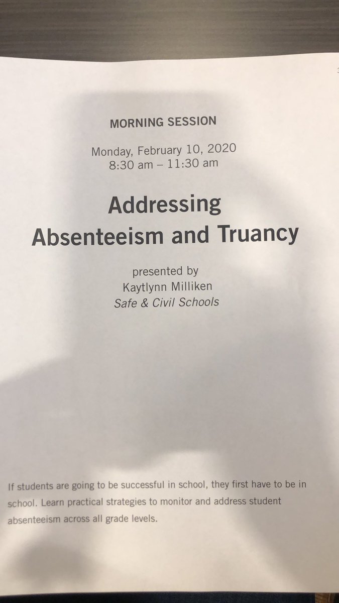 Learning some proactive strategies to help with absenteeism and truancy. You can’t learn if you’re not there! @safeandcivilschools