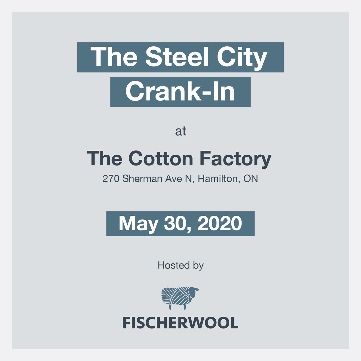 Attn. Ontario Machine Knitters! We're hosting an event! Join us on May 30th, at the historic <a href="/CottonFactoryCA/">the CottonFactory</a> in Hamilton, for a day of circular sock machine knitting! Details on the Steel City Crank-In here : fischerwool.com/steel-city-cra… #machineknitting #circularsockmachine