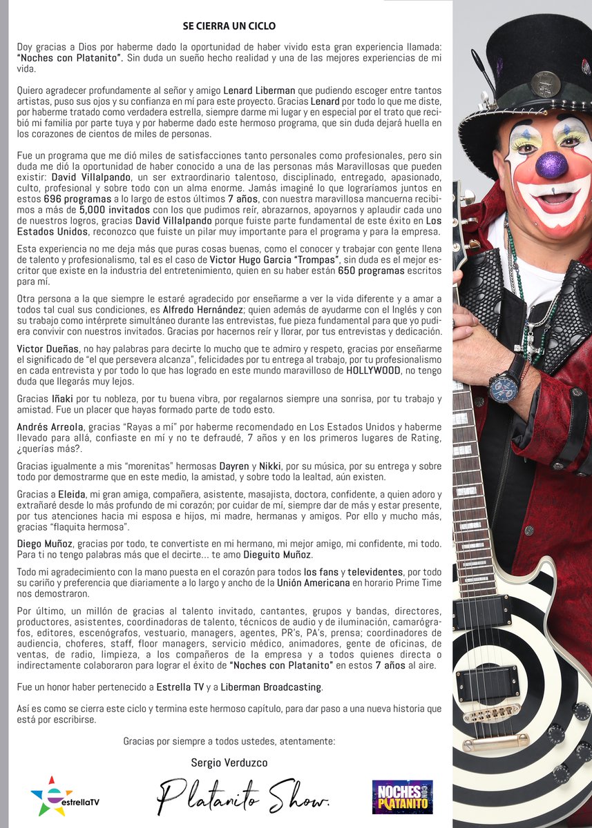 PlatanitoShowMx's tweet photo. AVISO IMPORTANTE POR PARTE DE PLATANITO SHOW®
@estrellatv  #LibermanBroadcasting https://t.co/IidokCRO0U