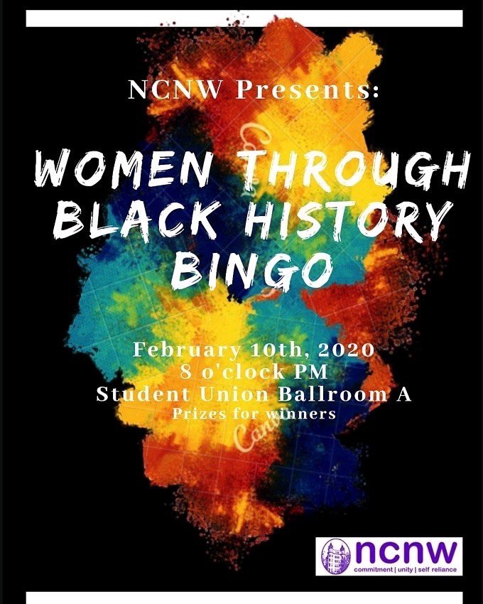 VSU_BHM's tweet photo. Tonight’s event is hosted by @NCNW_VSU !! Women through Black History Bingo @ 8pm in the SU Ballroom A! Come out &amp; win some prizes‼️ https://t.co/ttLTI2k3EC
