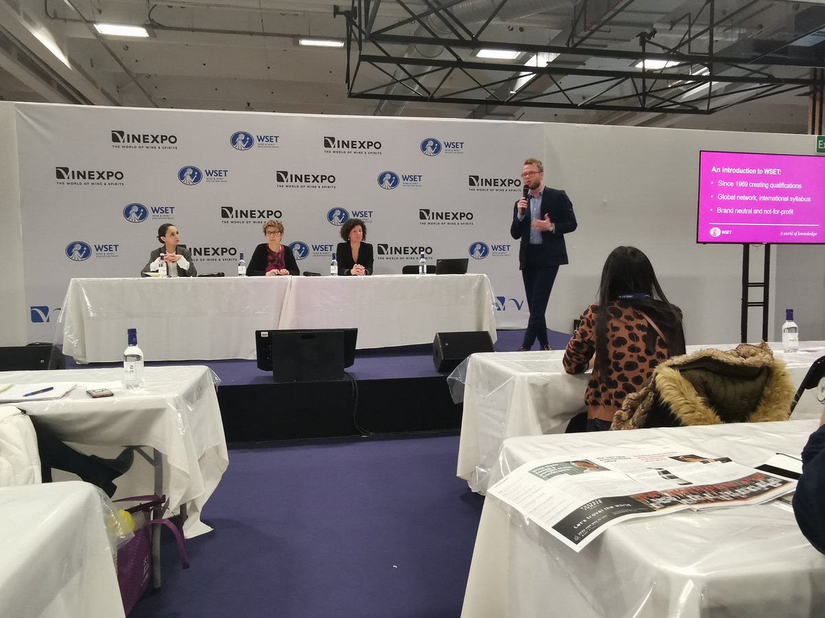 vinexposium's tweet photo. Conference - Destination WSET level 4 diploma in wines, by @dcvin_bx &amp; Joseph Hallam Dip.
@WSETglobal 
#VinexpoParis https://t.co/NNmjyrZGcr